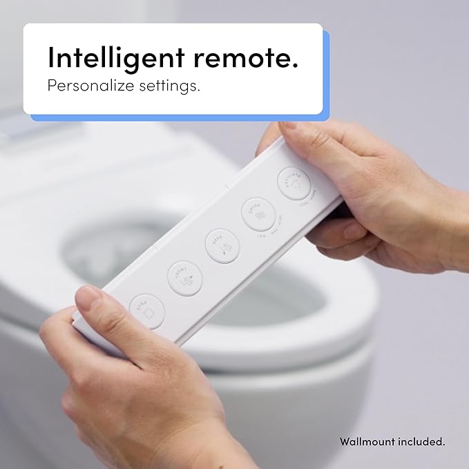 TUSHY Aura Luxury Bidet Seat | Heated Toilet Seat with Temperature Control, Water & Dryer. Instant Warm Water for a Comfortable Clean (Remote Control & Auto Open w/Soft Close Lid), Elongated