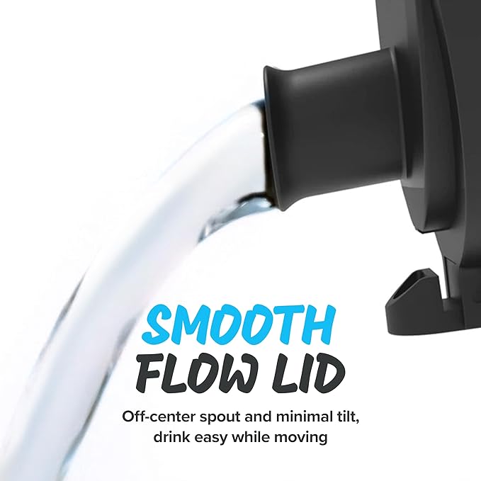 Ion8 Steel Water Bottle, 600 ml/20 oz, Leak Proof, Easy to Open, Secure Lock, Dishwasher Safe, Hygienic Flip Cover, Fits Cup Holders, Carry Handle, Durable, Carbon Neutral, Metallic Aqua