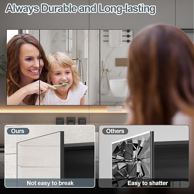 23.6 x 39.4 inch Bathroom Medicine Cabinet with Mirror, Black Metal Framed Mirror Medicine Cabinet with Storage, Pre-Assemble Medicine Cabinets for Bathroom, Recessed or Surface Mount