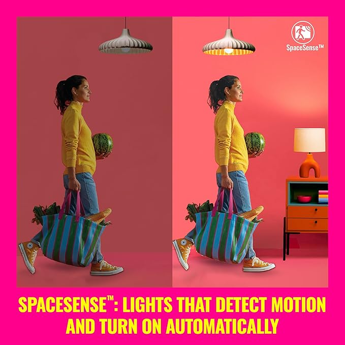 WiZ LED Smart Light Bulbs, Sunset to Sunrise Automation + Motion Detection + Control with Voice or App, Full Color A19 60W 800LM E26 Indoor, Matter Compatible - 6 Pack