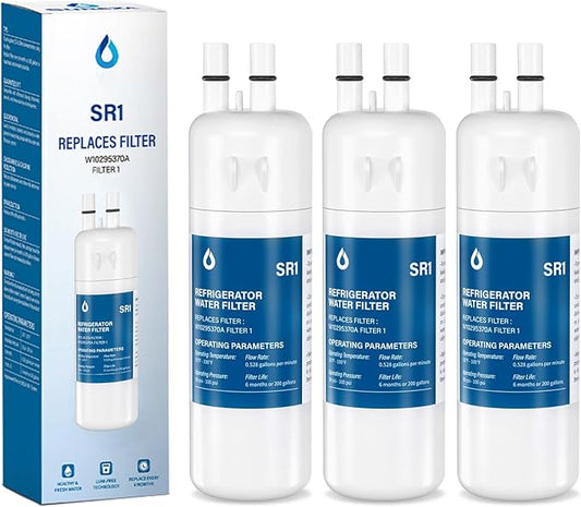 W1029537A Refrigerator Water Filter Replacement Compatible with EDR1RXD1, Filter 1, W10295370, P4RFWB, P8RFWB2L, 46-9930, 46-9081 (3 Packs)