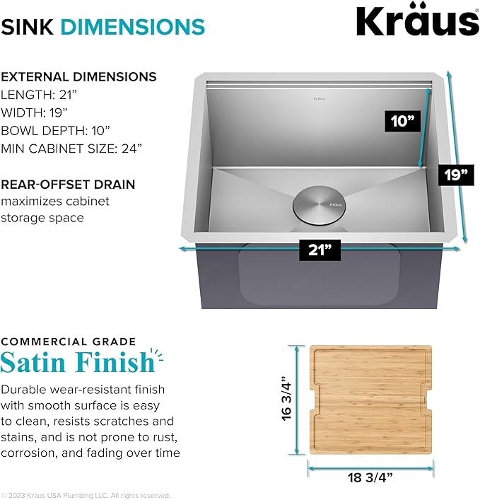 KRAUS Kore 21 Inch Undermount Workstation 16 Gauge Stainless Steel Double Bowl Stainless Steel Kitchen Sink with Accessories, KWU111-21