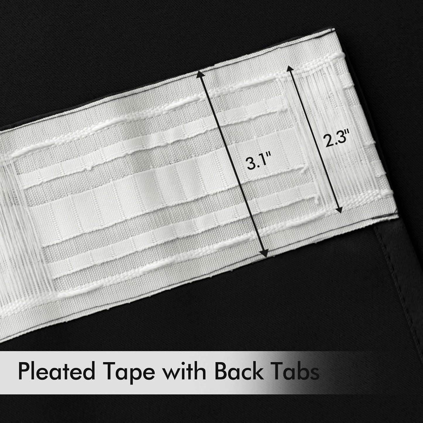 MIULEE Black Back Tab Blackout Curtains 95 Inch Length 2 Panels Set for Living Room Bedroom Privacy, Halloween Rod Pocket/Pinch Pleat Thermal Insulated Room Darkening Pleated Light Blocking Drapes