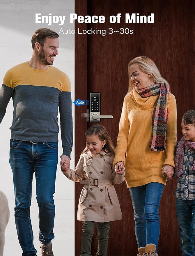 Smart Lock Doorbell Fingerprint Smart Door Lock Deadbolt for Homeowners or Parents Door Lock with Camera and Door Handle for Renters, Keyless Entry Door Lock for Front Door (Contour Bronze)