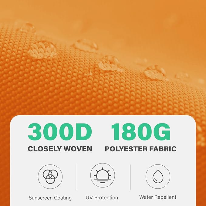 JEAREY 9 ft Patio Umbrella Replacement Canopy for 8 Ribs, Table Market Yard Umbrella Replacement Top Cover-Sun Orange (Canopy Only)