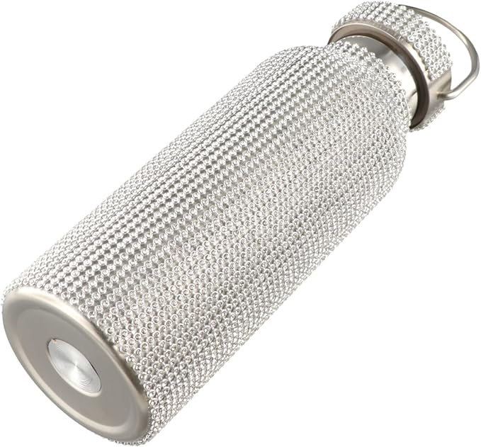 Bling Water Bottle Rhinestone Diamond Water Bottle Stainless Steel Glitter Insulated Bottle Vacuum Flask Refillable Insulated Glitter Bottle with Chain for Women Girls