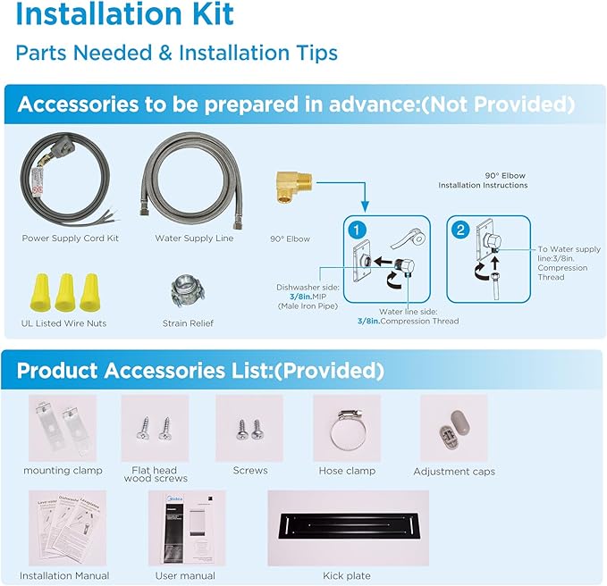 Midea MDF18A1ABB Built-in Dishwasher with 8 Place Settings, 6 Washing Programs, Stainless Steel Tub, Heated Dry, Energy Star, Black