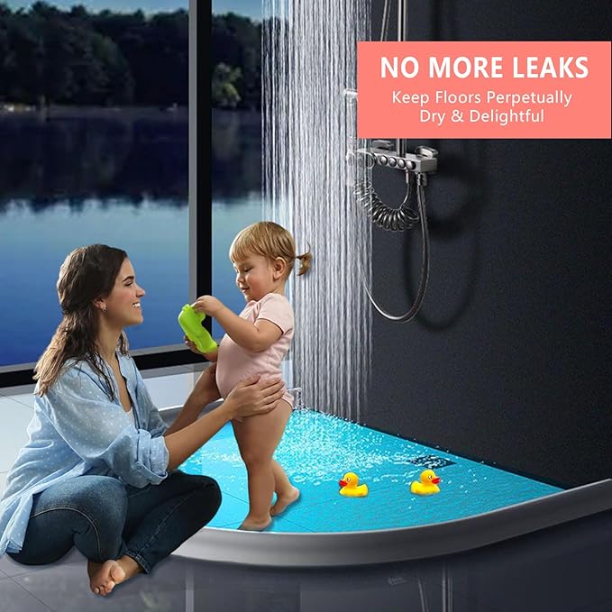 3CM Shower Threshold Water Dam 6.56FT Splash Guard for Shower Bathroom Sink Splash Guard Self Adhesive Dry and Wet Separation for Bathroom Bathtubs Sinks and Countertop Floor& Kitchen