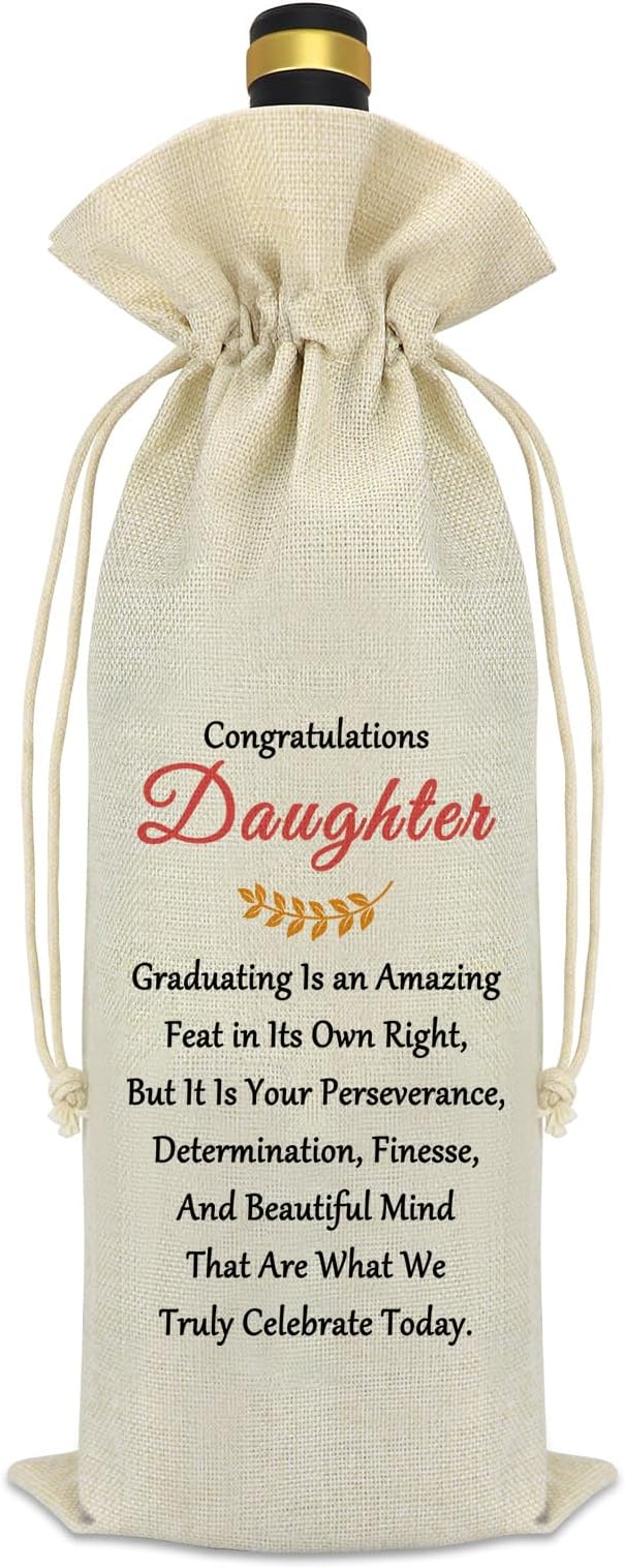 Graduation Gifts for Daughter Wine Bag 2024 College Graduation Gifts for Her Inspirational Graduation Gift for Daughter Bachelor's Degree Master's Degree Doctoral Degree Graduation Gifts Wine Cover