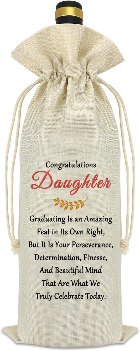 Graduation Gifts for Daughter Wine Bag 2024 College Graduation Gifts for Her Inspirational Graduation Gift for Daughter Bachelor's Degree Master's Degree Doctoral Degree Graduation Gifts Wine Cover