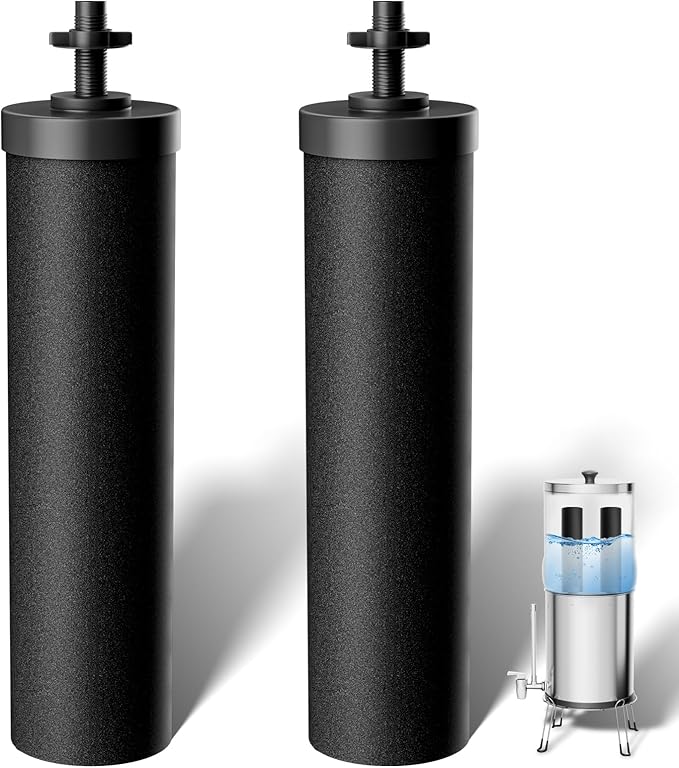 Water Filter Replacement for Berkey BB9-2 Water Filter,Black Berkey Filters Purification Elements Activated Carbon Compatible with Gravity Travel, Large, Royal, Crown Series, 2 Pack