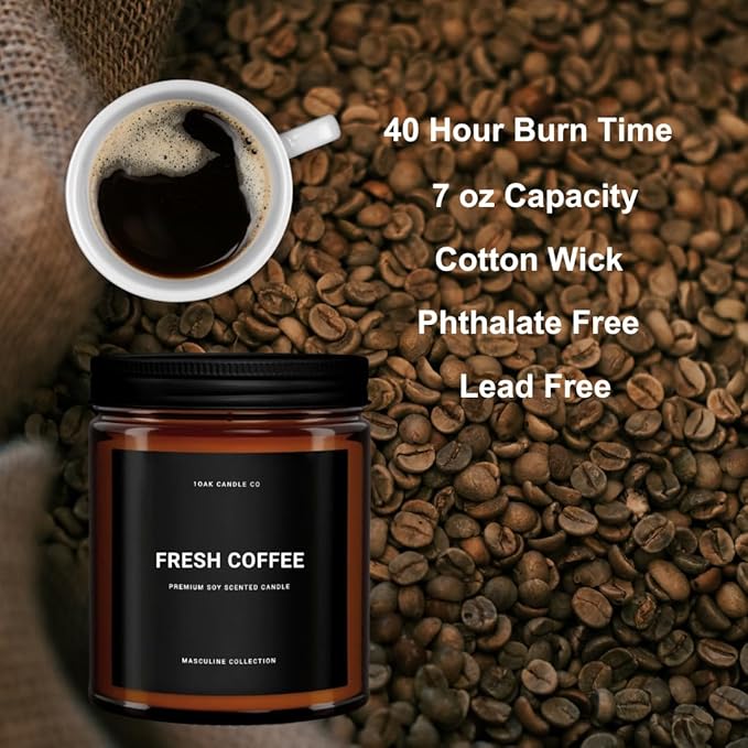 1OAK Scented Candles for Men - Fresh Coffee Candle - Espresso & Roast Coffee - Home Gifts (7oz.)