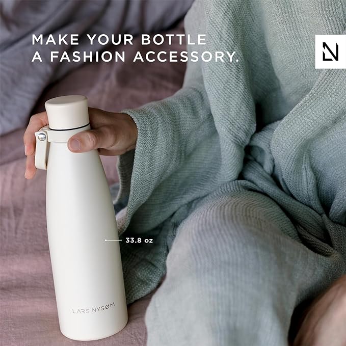 LARS NYSØM Stainless Steel Insulated Water Bottle 25oz 34oz | BPA-free Insulated Thermo Flask for Hot and Cold Beverages | Leakproof Drinking Bottle (Bayberry, 25oz)