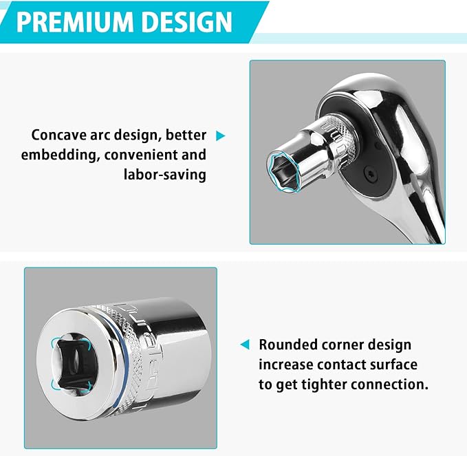 DURATECH 3/8" Drive Socket Set, Metric Socket Set 10PCS, Mechanic Metric Socket Sets with Storage Rack, 6-Point Shallow Socket Set, 8mm, 10mm, 11mm, 12mm, 13mm, 14mm, 15mm, 16mm, 17mm, 19mm