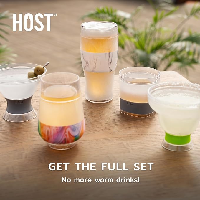 Host Freeze XL Cooling Cup in Double Walled Insulated Freezable Drink Chilling Tumbler with Freezing Gel, 12 Ounces - Set of 4 Vivid Tinted