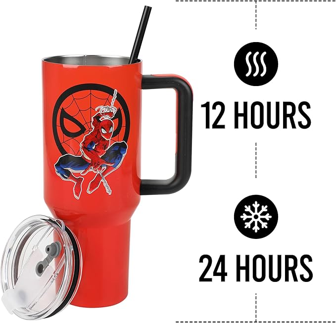 Bioworld Spider-Man 40 Oz Red Stainless Steel Tumbler