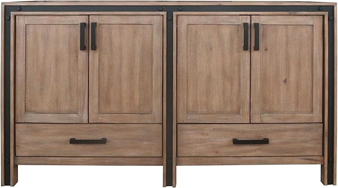 Augustine 60 in. W X 22 in. D Rustic Barnwood Double Bath Vanity Cabinet Without Countertop