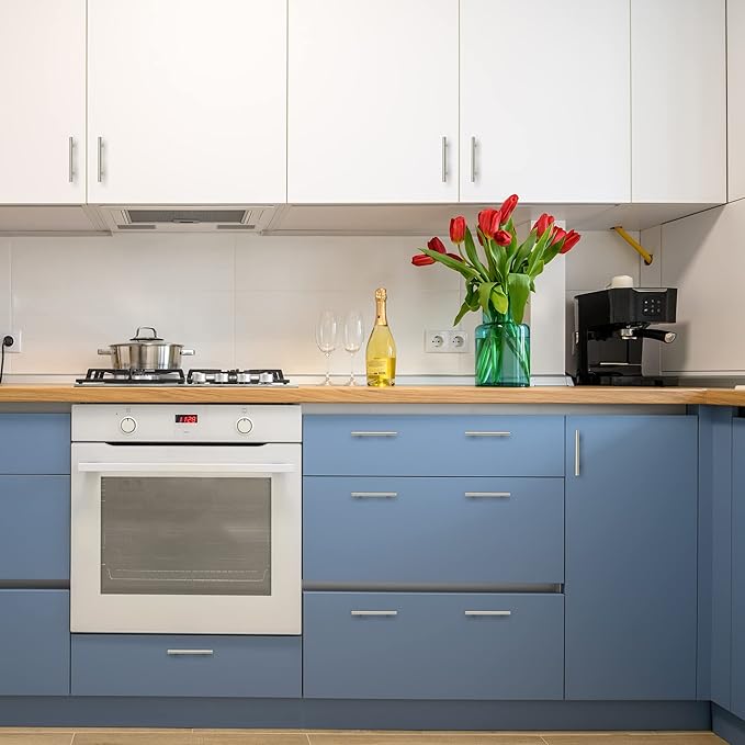 Ravinte 30 Pack | 6'' Cabinet Pulls Brushed Nickel Stainless Steel Kitchen Drawer Pulls Cabinet Handles 6”Length, 3-3/4” Hole Center with Mounting Template