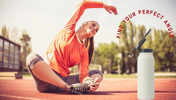 Stainless Steel Water Bottle With Magnetic Phone Holder, medium, red wine, JX-0008