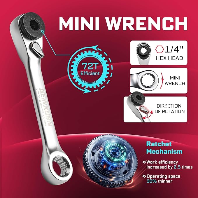 37Pieces Impact Screwdriver Bit & Socket Set with Mini Ratcheting Wrench, 30Pcs Impact S2 Screwdriver Bits Set, 5Pcs SAE Sockets and 2-In-1 Bit Extension Holder Repair Tools