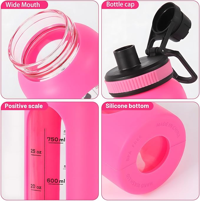 Glass Shaker Bottle,34oz BPA-Free Blender Shaker Bottle With Ball and Cleaning Brush for Protein Mixes Fitness