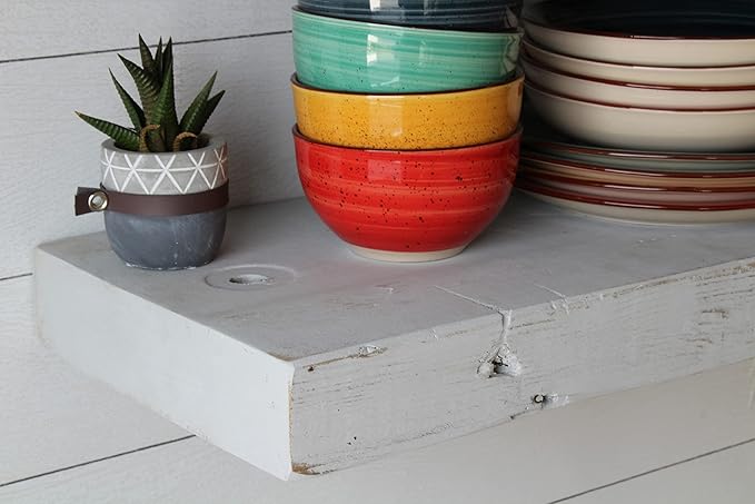 Urban Legacy Reclaimed Barn Joist Deep Floating Shelves | Deep Shelves with Low Profile Shelf Bracket with High Weight Capacity, Set of 2 (36" x 11" x 2.5", Rustic Gray)