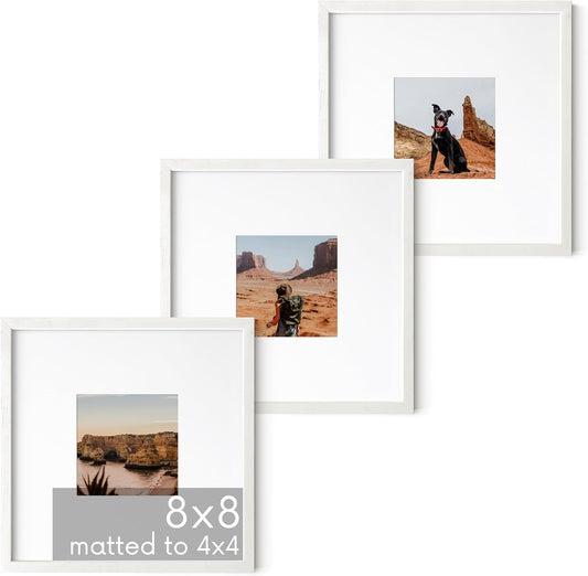 HAUS AND HUES White Square Frames Set of 3-8x8