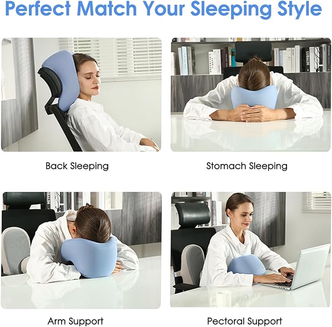 2-in-1 Travel Pillow, Memory Foam U-Shape Airplane Neck Pillow with Storage Bag, Napping Pillow Relax Arms, Ideal for Airplane, Car, Family and Travel Use-Upgraded
