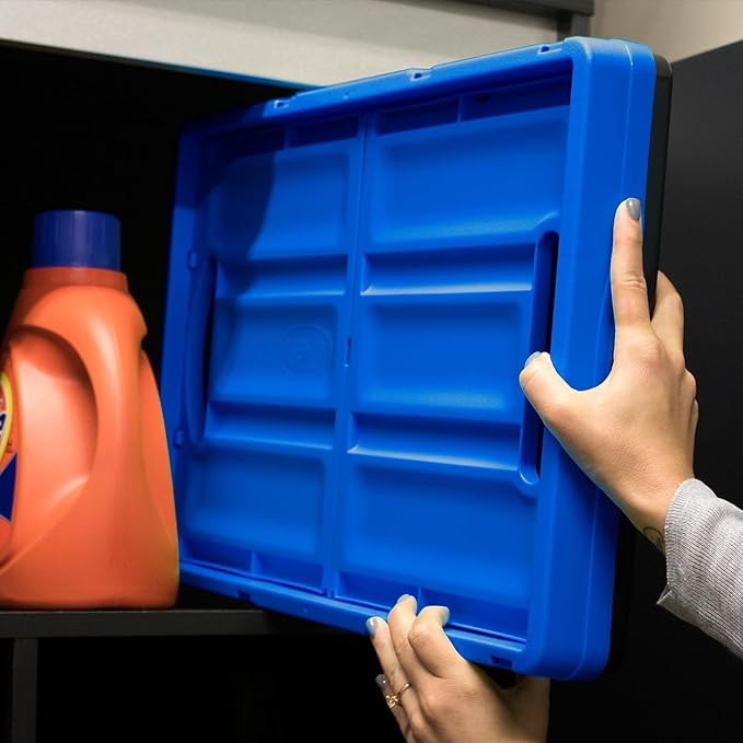 CleverMade Collapsible Storage Bins - Stone 3 Pack 62L - Stackable Containers Heavy Duty Capacity Folding Crates - Space-Saving for Home