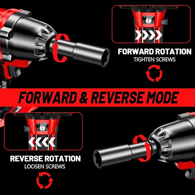 Cordless Impact Wrench 1/2 Inch, 480Ft-lbs (650N.m) Brushless High Power Impact Wrench Tool with 2x4000mAh Battery, 2500RPM High Torque Impact Gun, 7 Sockets for Home Car/Truck RV/Mower -2025 Upgraded