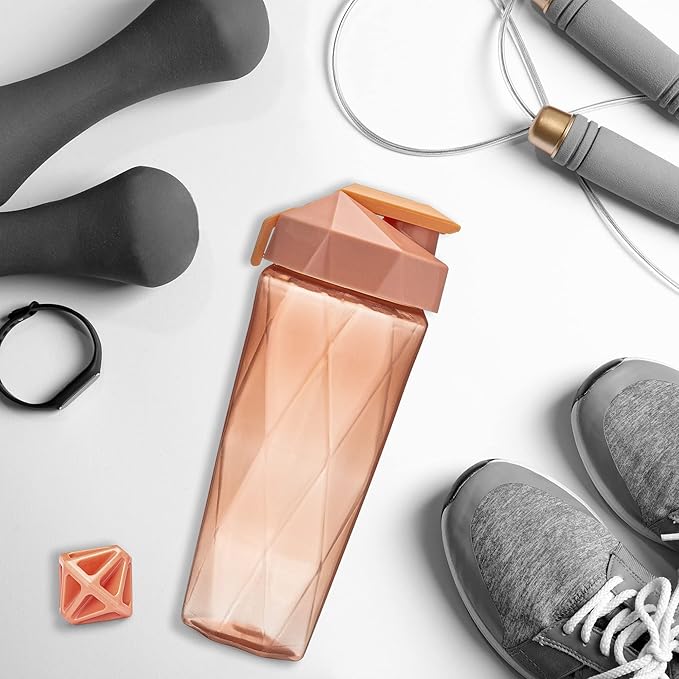Classic 28oz Blender Shaker Bottle | Protein Shaker Bottle with Diamond Agitator | Shaker Cup with Carrying Handle and Dishwasher Safe | Peach - 28-Ounces