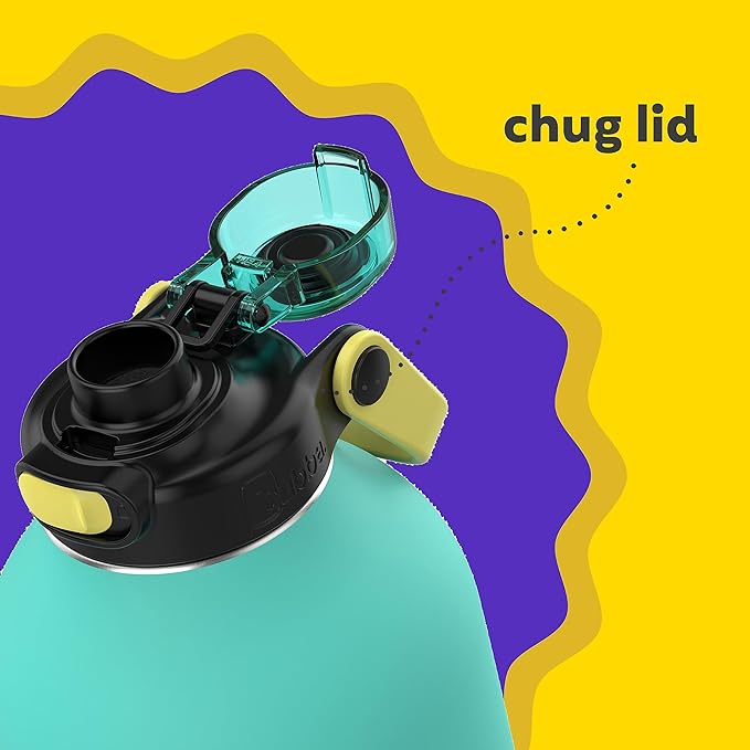 Bubba Radiant Stainless Steel Simple-Lid Rubberized Water Bottle, Island Teal, 64oz.