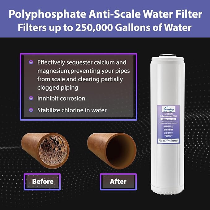iSpring F2WGB22BDS 4.5” x 20” 2-Stage Whole House Water Filter Replacement Pack, Reduces Chlorine, Scale, Corrosion, Fits WGB22B-DS
