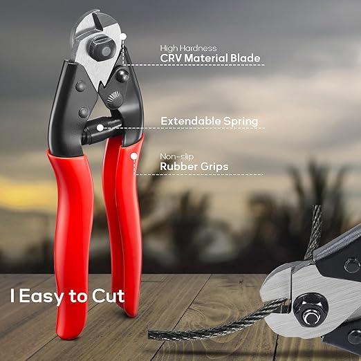 400FT 1/8" T316 Black Stainless Steel Cable, Black Wire Rope Aircraft Cable for Deck Cable Railing Kit, DIY Balustrades, 7x7 Strands Construction, Comes with a Cutter