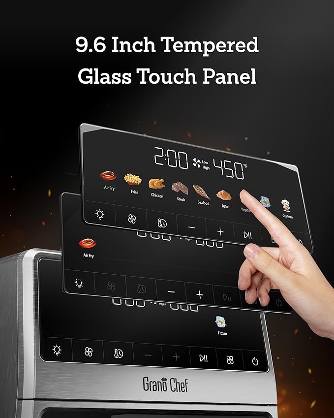 Air Fryer, 6 Qt, Stainless Steel Air Fryer, Stainless Steel Housing& Full Metal Inner Pot, PTFE and PFAS Free, 9 Digital One-Touch Cook Functions,120°F~450°F, 1700W