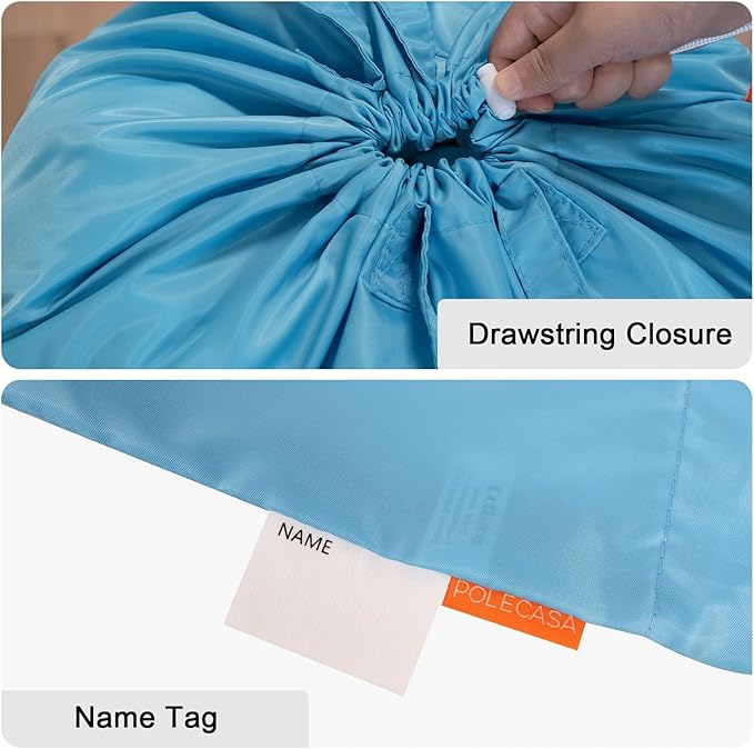 Polecasa Heavy Duty Large Laundry Bag with 130gsm Tear Resistant Fabric and Handles, Easy to Carry Durable Dirty Clothes Drawstring Bag, Perfect for College Dorm,Travel, 2 Pack 28”x36”,Gulf Blue