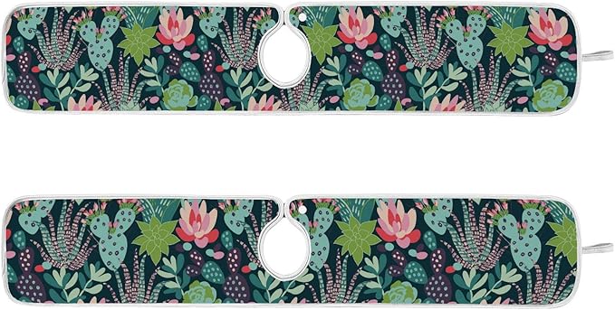 Kitchen Faucet Absorbent Mat,Succulent Plants Cactus Water Splash Guard for Sink, Faucet Drip Catcher Thicken Sponge Microfiber Faucet Water Catcher Mat Sink Absorbent Mat for Kitchen 14x5in 2Pack