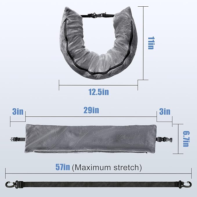 Stuffable Travel Pillow for Extra Luggage, Velvet Travel Neck Pillow Storage Bag with Adjustable Neck Size, Fits About 6 T-Shirts Travel Essentials Multifunctional Sleeping Rest Cushion