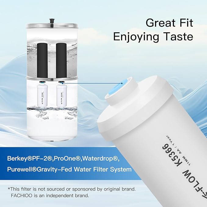 NSF/ANSI 372 Certified Fluoride Filters, Replacement for Berkey® PF-2® Fluoride Filters, Berkey® Gravity Filtration System and Waterdroop® King Tank Series (Pack of 2)