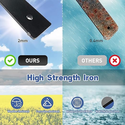 51 Pack Deck Balusters 36"x1" Strip Baluster, Black Metal Deck Spindle and Stair Railing with Screws, Rectangular Deck Balusters for Porch Railing