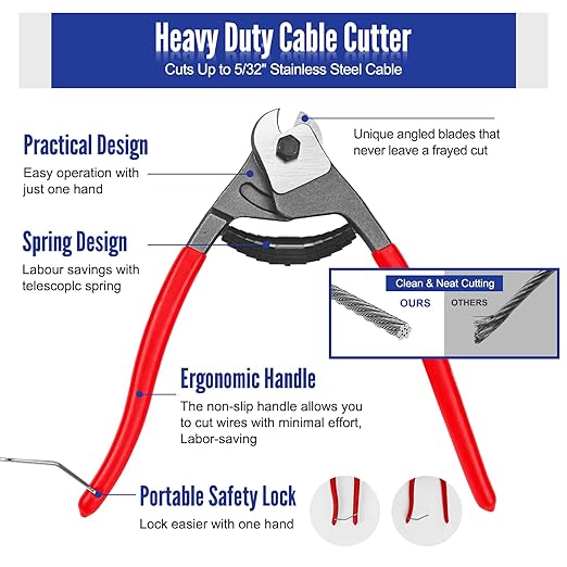 BLIKA 300FT 1/8" Stainless Steel Cable with Cutter, T316 Marine Grade, Stainless Steel Wire Rope 7x7 Strand Construction, 1850lbs Breaking Strength Aircraft Cable for Deck Cable Railing