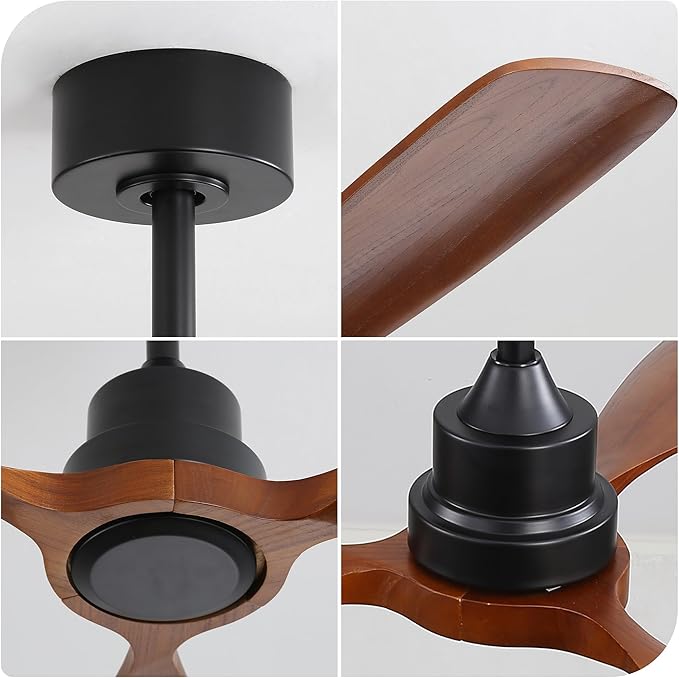 NicBex Ceiling Fan 48 Inch Ceiling Fan without Light Ceiling Fans with 3 Wood Blades and Remote Control Reversible DC Motor Ceiling Fan for Bedroom, Living Room, Brown
