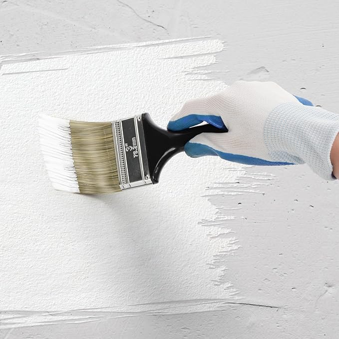 9 Pack Paint Brushes for Wall, 2'' 3'' 4'' Latex Oil Paints Flat Brush with Treated Plastic Handle Thick Soft Bristles, Chip Wood Stain Brush Tool for DIY Paint,Fence,Deck, Wall Trim