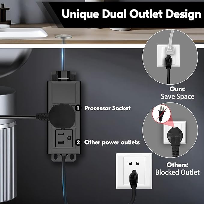 Garbage Disposal Air Switch Kit, Garbage Disposal Button, Kitchen Garbage Disposal Switch Button, Sink Top Waste Disposer On/Off (Brushed Stainless Steel)
