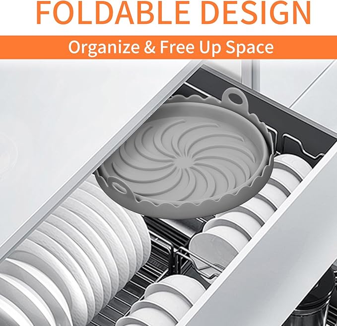 Air Fryer Silicone Liners for Ninja Air Fryer, Air Fryer Silicone Pot for Ninja AF101 Air Fryer and Ninja Air Fryer Pro 4-in-1 with 5 QT Capacity