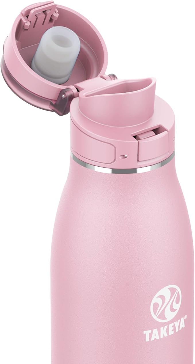Takeya 17 oz Traveler Stainless Steel Insulated Travel Coffee Mug with Locking Leak Proof Lid, Premium Quality, BPA Free,, Blush