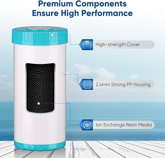 PUREPLUS 10" x 4.5" RFN10BB-SZ Whole House Iron & Manganese Reduce Water Filter Replacement Cartridge, 1 Pack