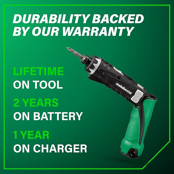 Metabo HPT 3.6V Lithium Ion Cordless Screwdriver Kit, Compact and Lightweight Power Screwdriver with 2 x 1.5Ah Batteries and Quick Charger, 21 + 1 Clutch Settings and Built-In LED Light, DB3DL2