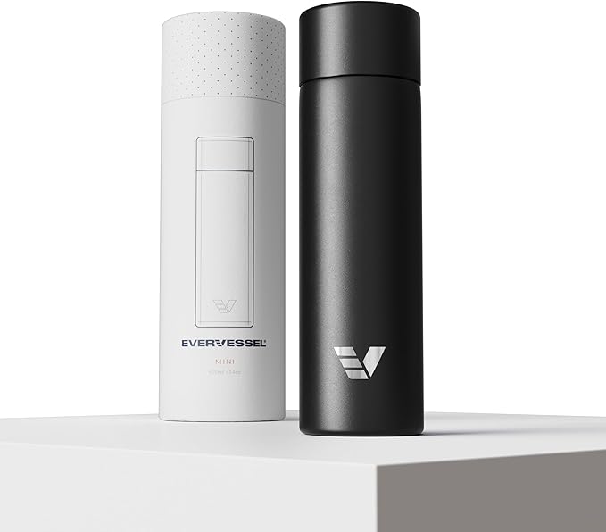 Mini Stainless Steel Water Bottle 14oz - Non-insulated | Designed for Bags | Slim, Lightweight & Stylish – Black