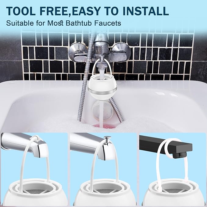 Bath Ball Filter，Bathtub Water Filter For Tub Faucet, Removes Contaminants For Softer, Smoother Skin, BPA Free